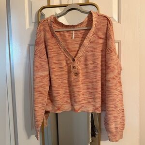 Free People Pink and Peach Sweater